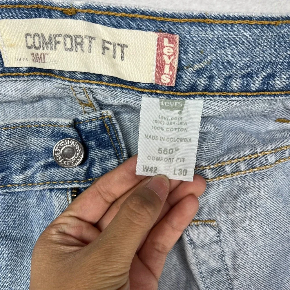 Levi's‎ 560 Comfort Fit Straight Jeans Men's Blue Denim Pockets Classic - 42X29
